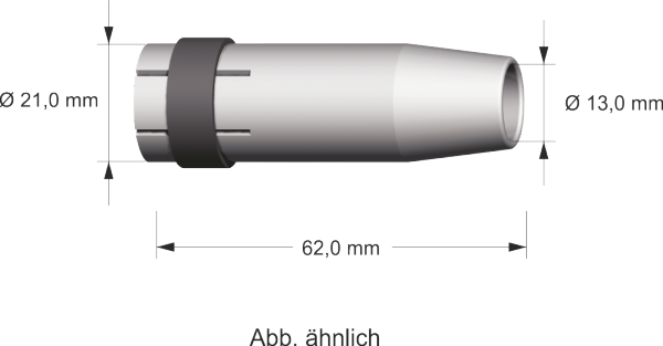 Gasdüse konisch NW 13; 62 mm