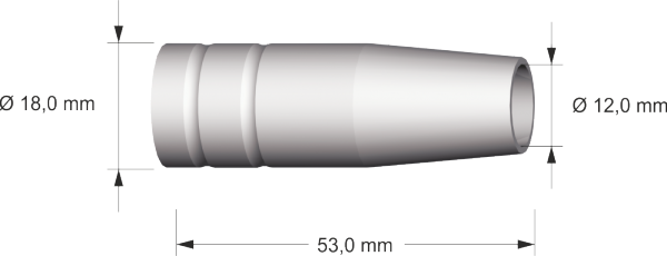 Gasdüse konisch NW 12; 53 mm