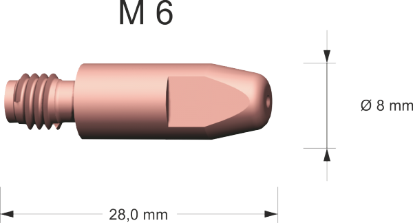 Stromdüse 1.0 M6 CuCrZr L=28mm 140.0245.50