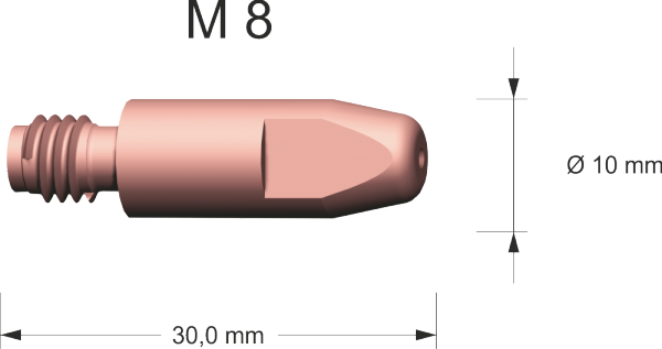 Stromdüse 1.0 M8 E-Cu L=30mm 140.0313