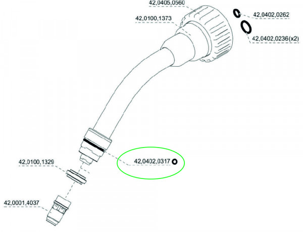 O-Ring 42,0402,0317 IØ20x1,3 FKM für VT MTB 400